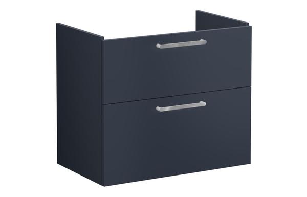 VitrA Root Flat 80cm 2 Drawer Washbasin Unit - Matt Dark Blue